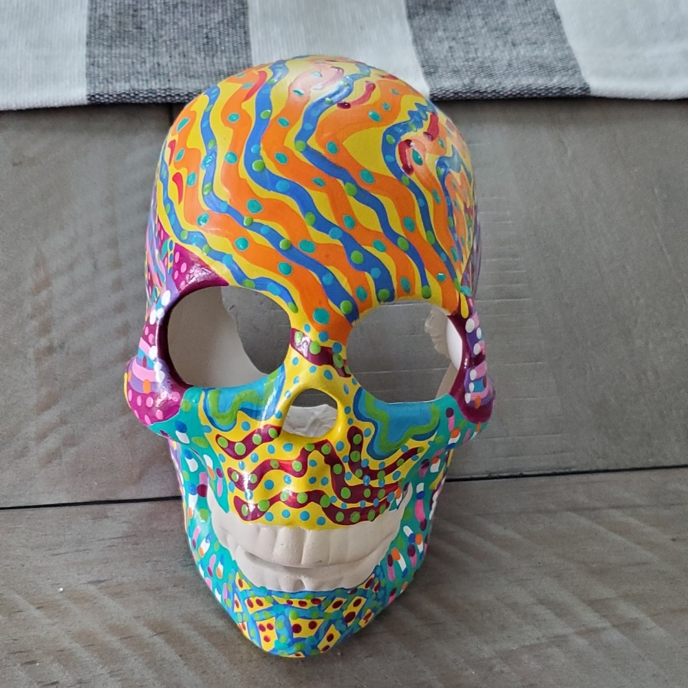 Handpainted porcelain or ceramic skull,  new